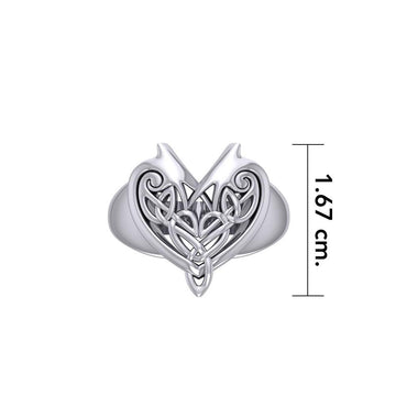 Joyous Heart Celtic Sterling Silver Ring TRI240 - Jewelry